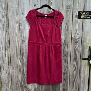 MADISON Cap Short Sleeve Burgundy Red Dress Women’s  Large